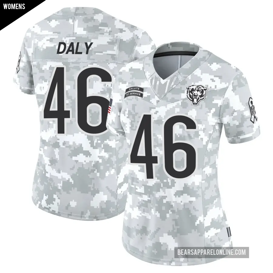 Women's Chicago Bears ＃46 Scott Daly Arctic Camo Limited 2024 Salute to Service Jersey