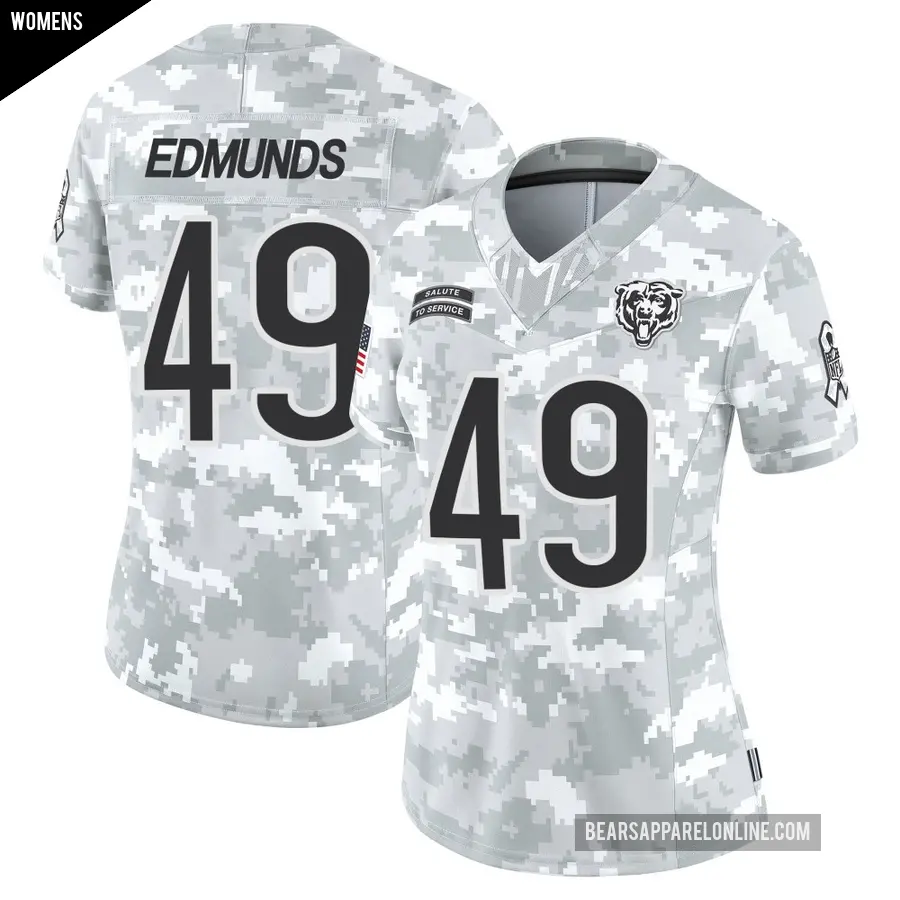 Women's Chicago Bears ＃49 Tremaine Edmunds Arctic Camo Limited 2024 Salute to Service Jersey