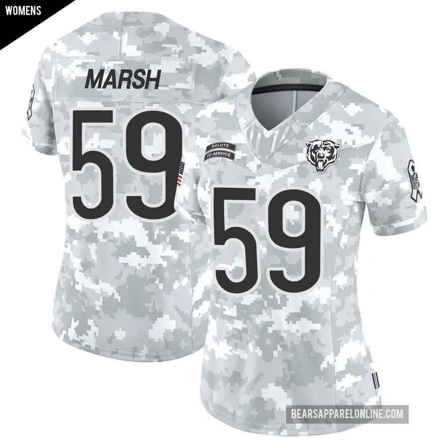 Women's Chicago Bears ＃59 Cassius Marsh Arctic Camo Limited 2024 Salute to Service Jersey