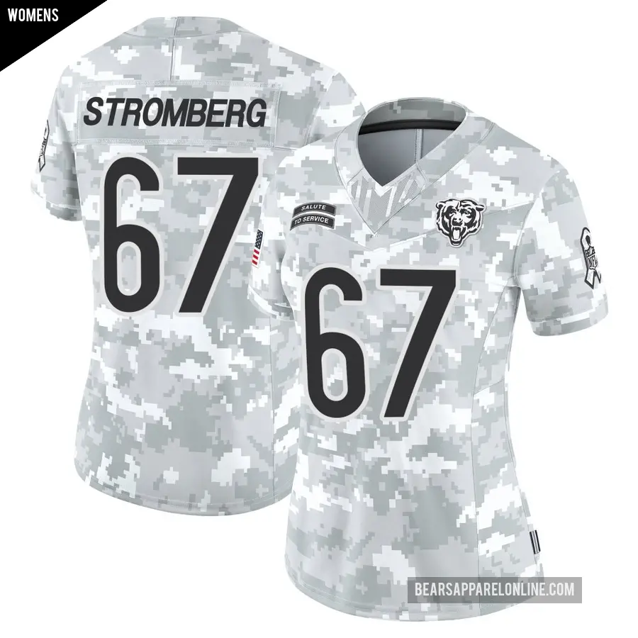 Women's Chicago Bears ＃67 Ricky Stromberg Arctic Camo Limited 2024 Salute to Service Jersey
