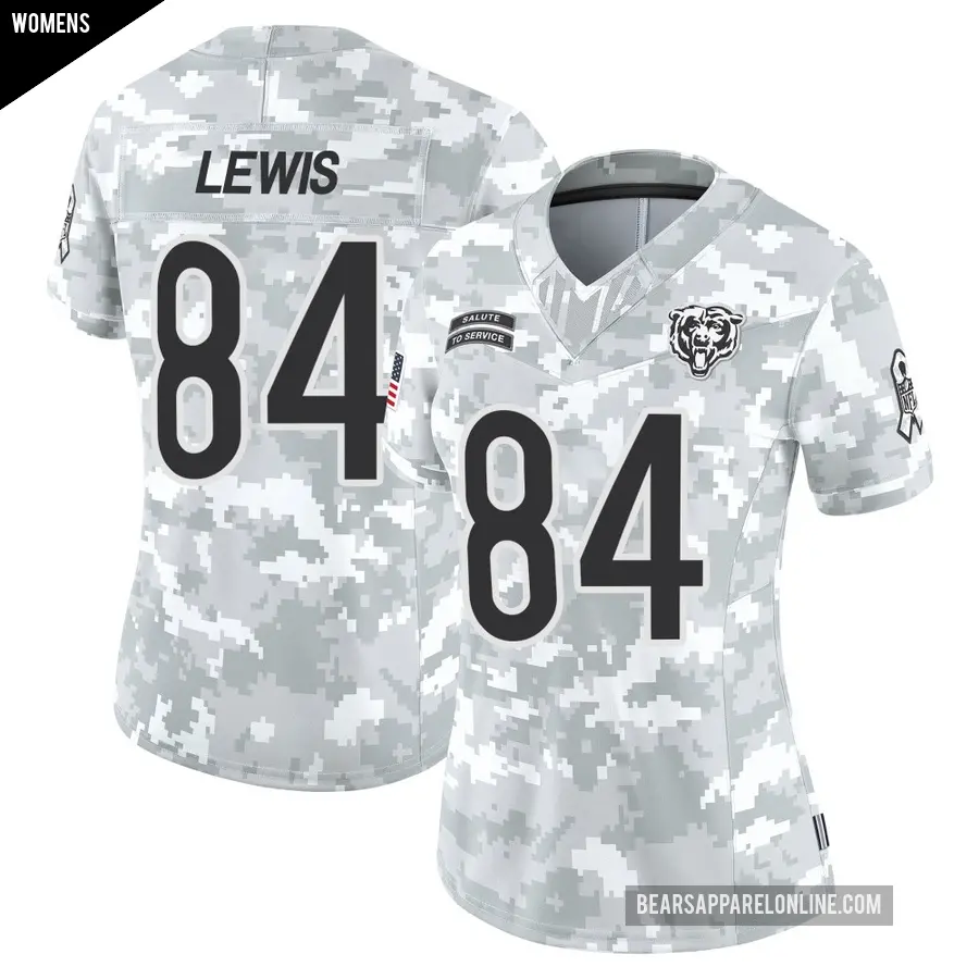 Women's Chicago Bears ＃84 Marcedes Lewis Arctic Camo Limited 2024 Salute to Service Jersey