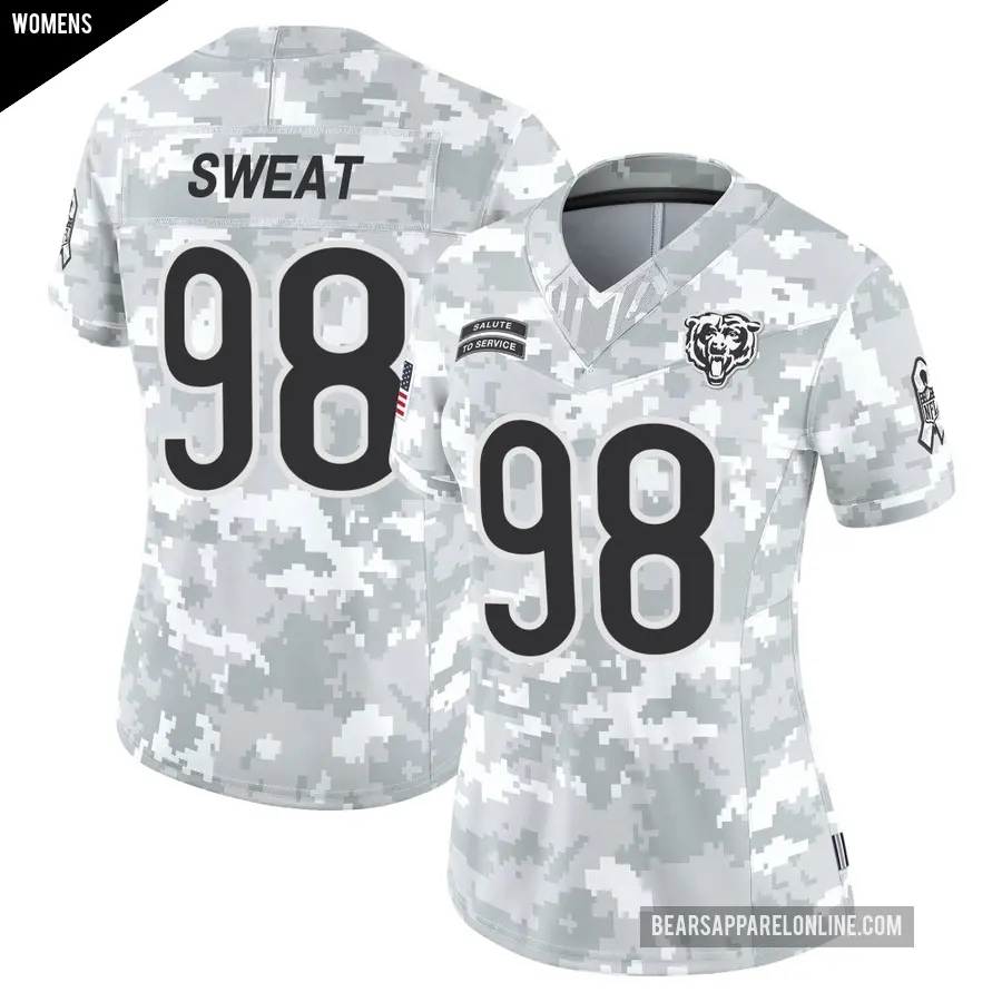 Women's Chicago Bears ＃98 Montez Sweat Arctic Camo Limited 2024 Salute to Service Jersey
