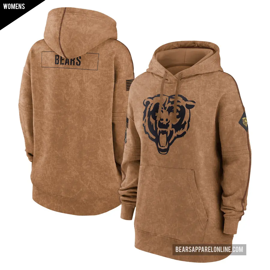 Women's Chicago Bears Brown 2023 Salute to Service Pullover Hoodie