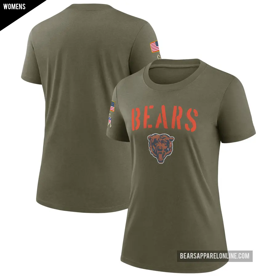Women's Chicago Bears Olive Legend 2022 Salute To Service T-Shirt