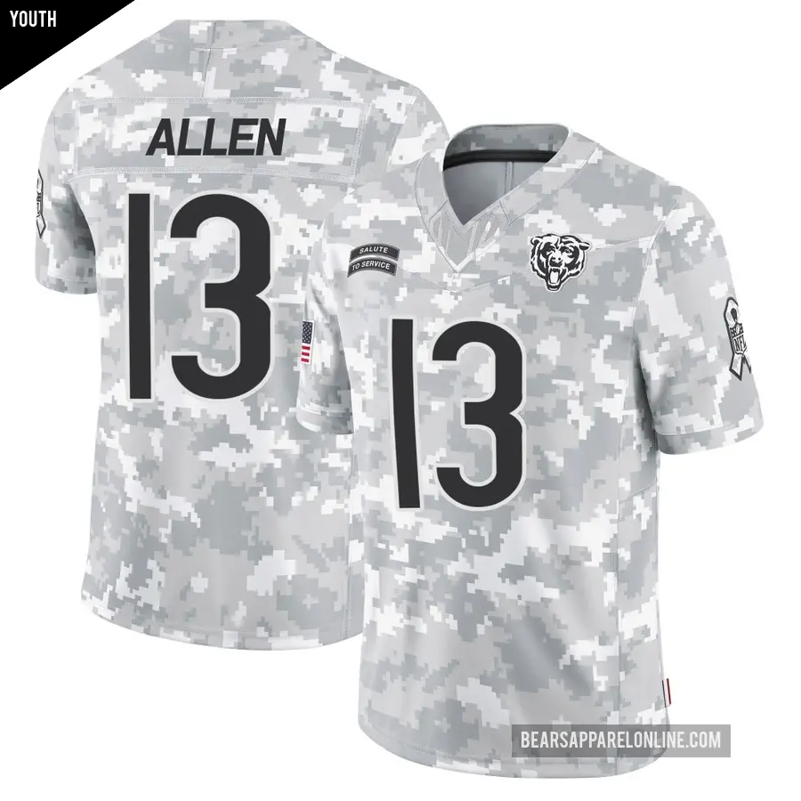 Youth Chicago Bears ＃13 Keenan Allen Arctic Camo Limited 2024 Salute to Service Jersey