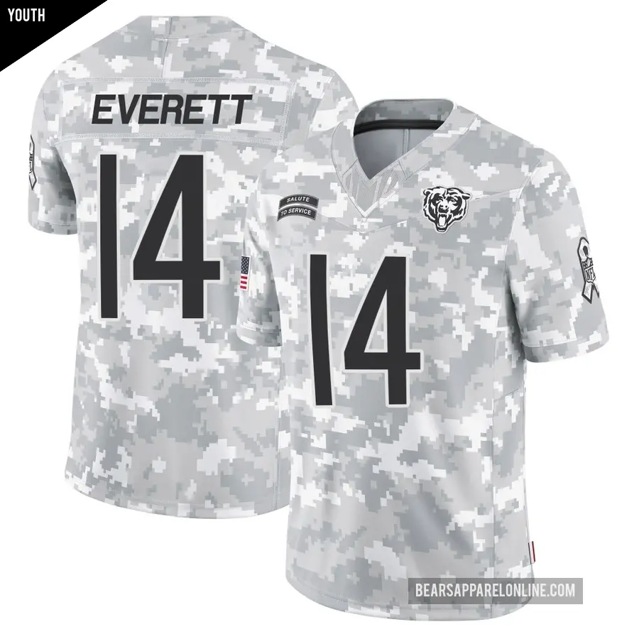 Youth Chicago Bears ＃14 Gerald Everett Arctic Camo Limited 2024 Salute to Service Jersey