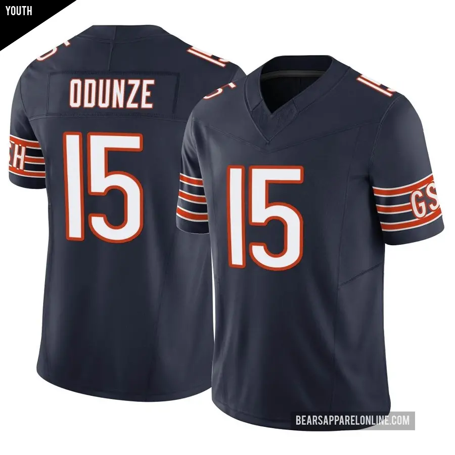 Youth Chicago Bears ＃15 Rome Odunze Navy Limited Vapor F.U.S.E. Jersey