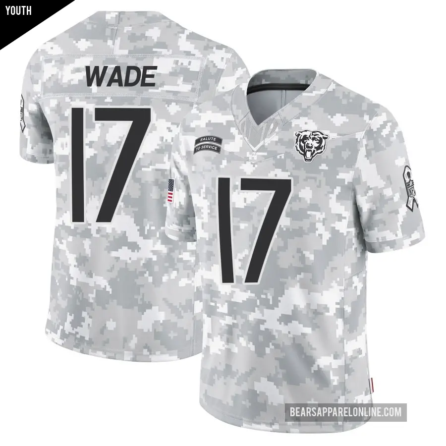 Youth Chicago Bears ＃17 Barrington Wade Arctic Camo Limited 2024 Salute to Service Jersey