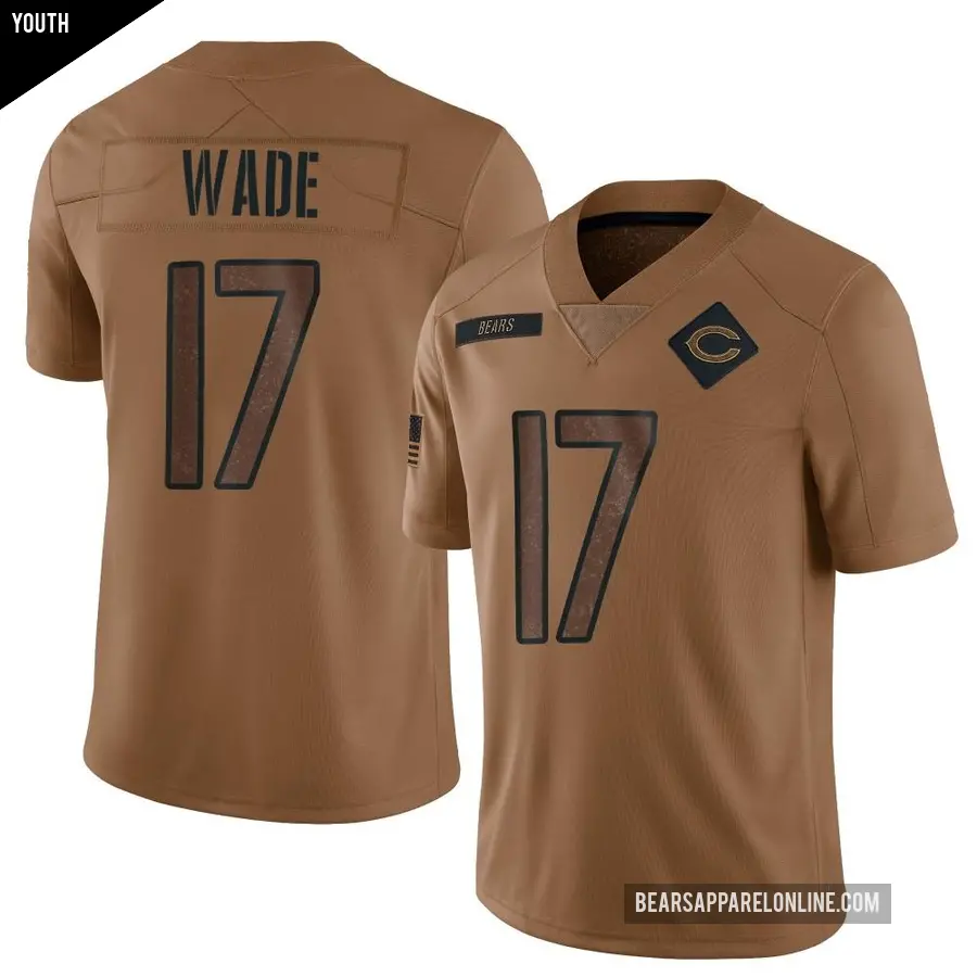 Youth Chicago Bears ＃17 Barrington Wade Brown Limited 2023 Salute To Service Jersey