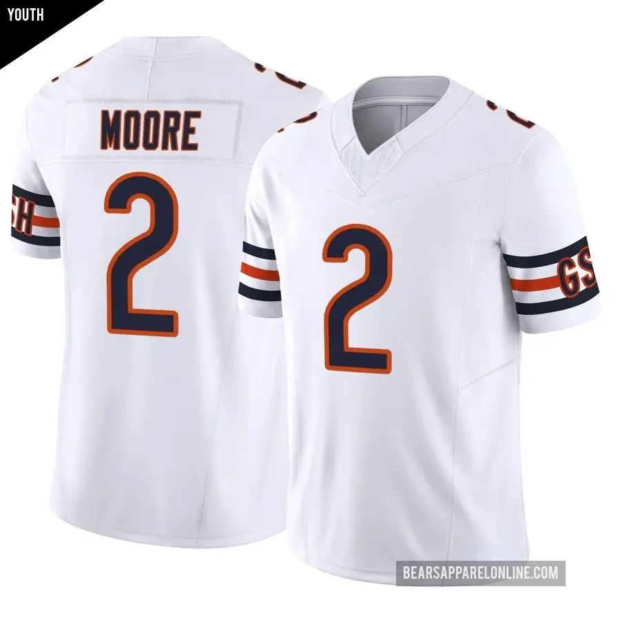 Youth Chicago Bears ＃2 DJ Moore White Limited Vapor F.U.S.E. Jersey