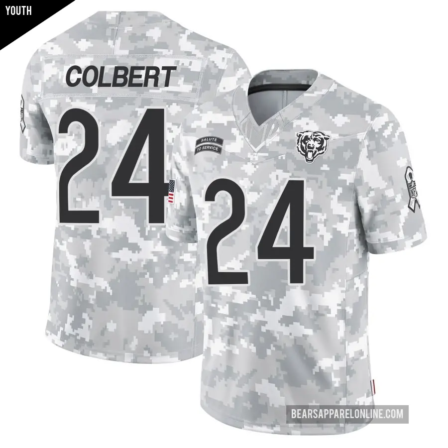 Youth Chicago Bears ＃24 Adrian Colbert Arctic Camo Limited 2024 Salute to Service Jersey