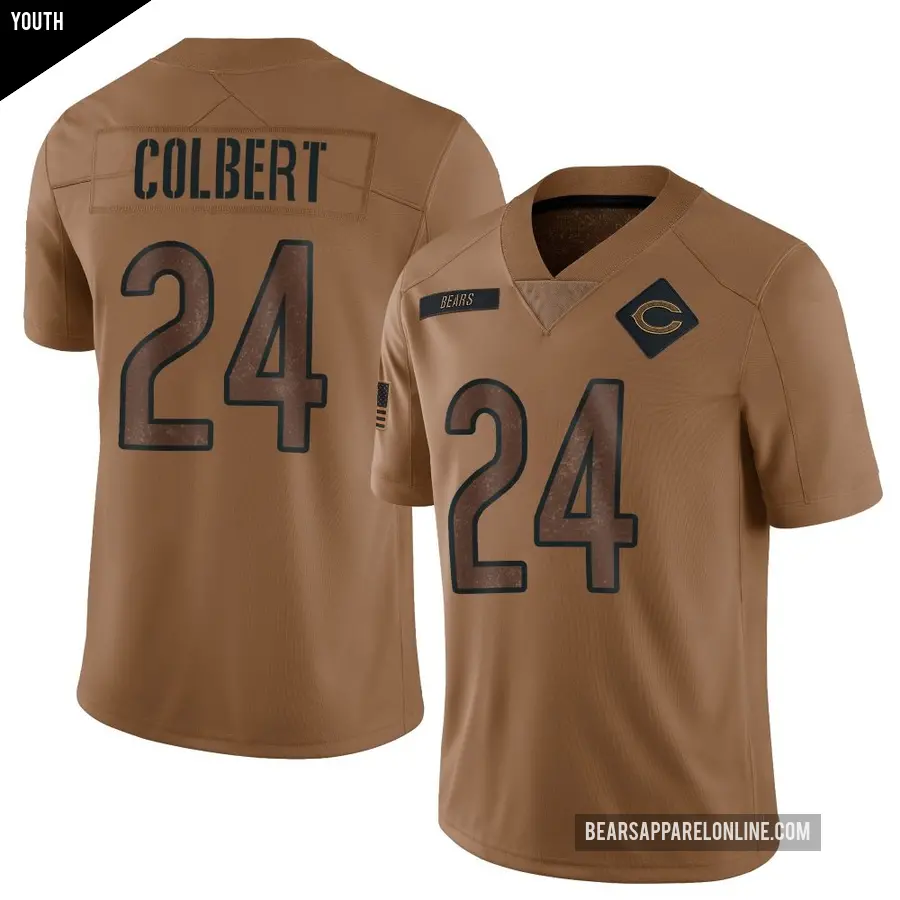 Youth Chicago Bears ＃24 Adrian Colbert Brown Limited 2023 Salute To Service Jersey