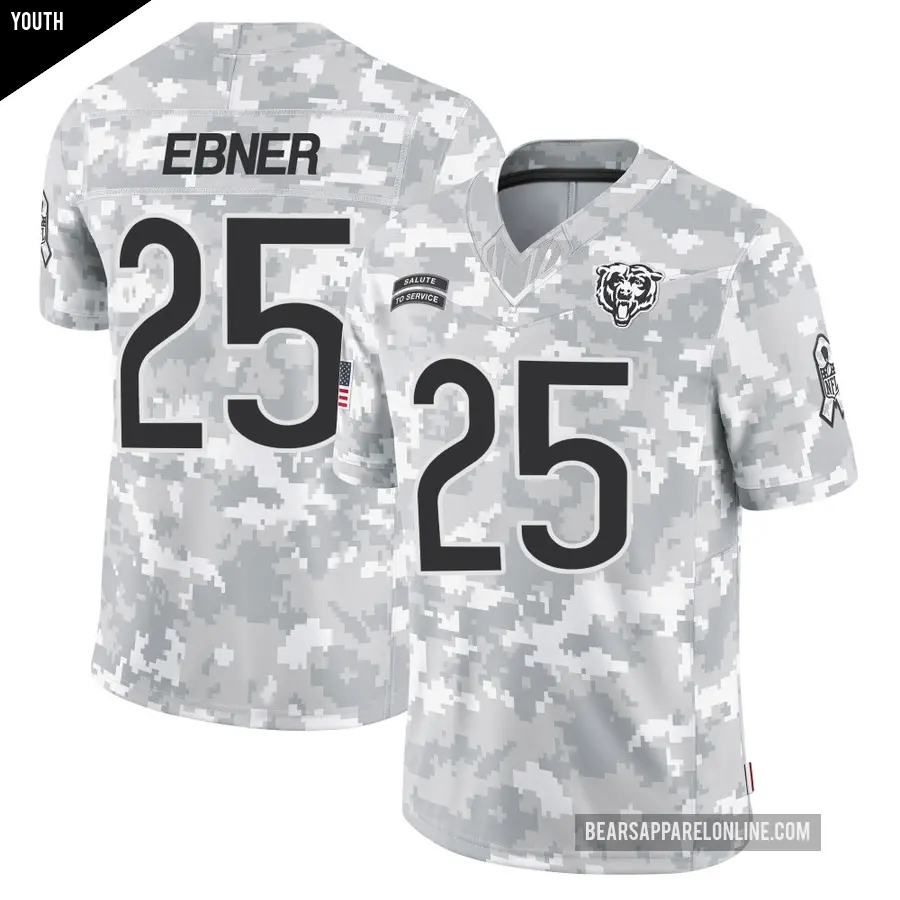 Youth Chicago Bears ＃25 Trestan Ebner Arctic Camo Limited 2024 Salute to Service Jersey