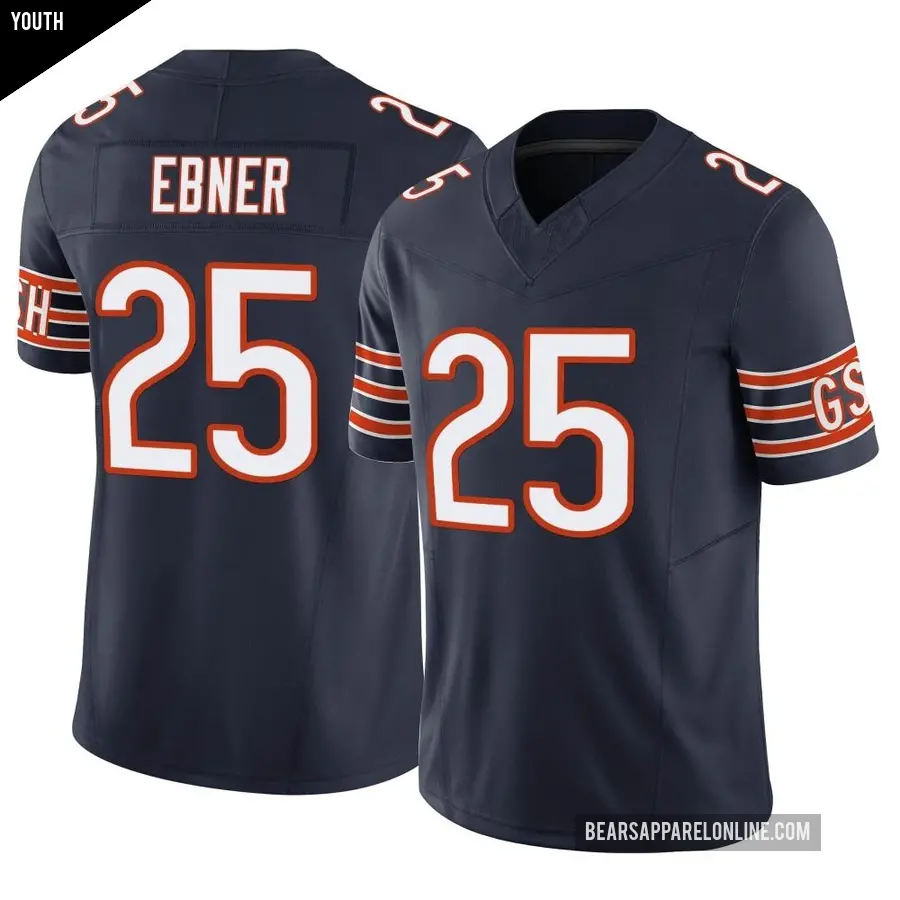 Youth Chicago Bears ＃25 Trestan Ebner Navy Limited Vapor F.U.S.E. Jersey