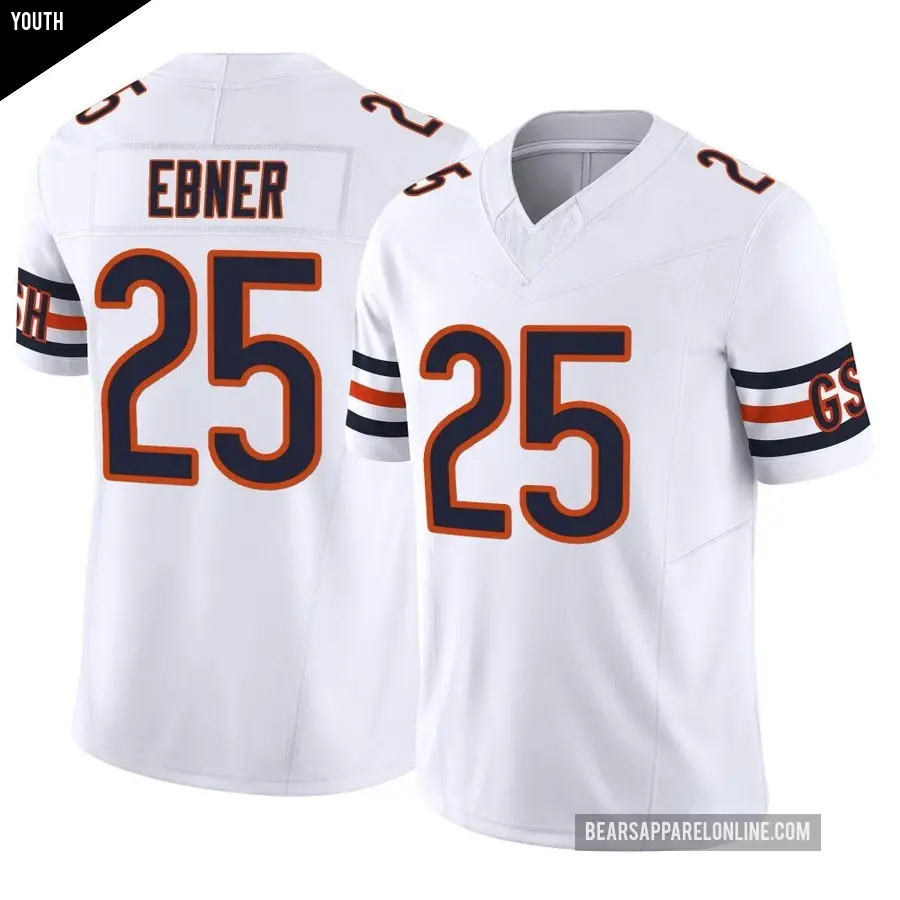 Youth Chicago Bears ＃25 Trestan Ebner White Limited Vapor F.U.S.E. Jersey