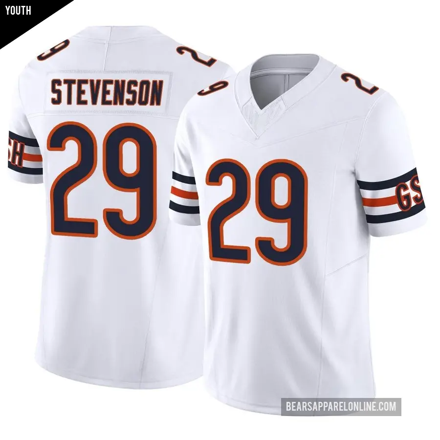 Youth Chicago Bears ＃29 Tyrique Stevenson White Limited Vapor F.U.S.E. Jersey