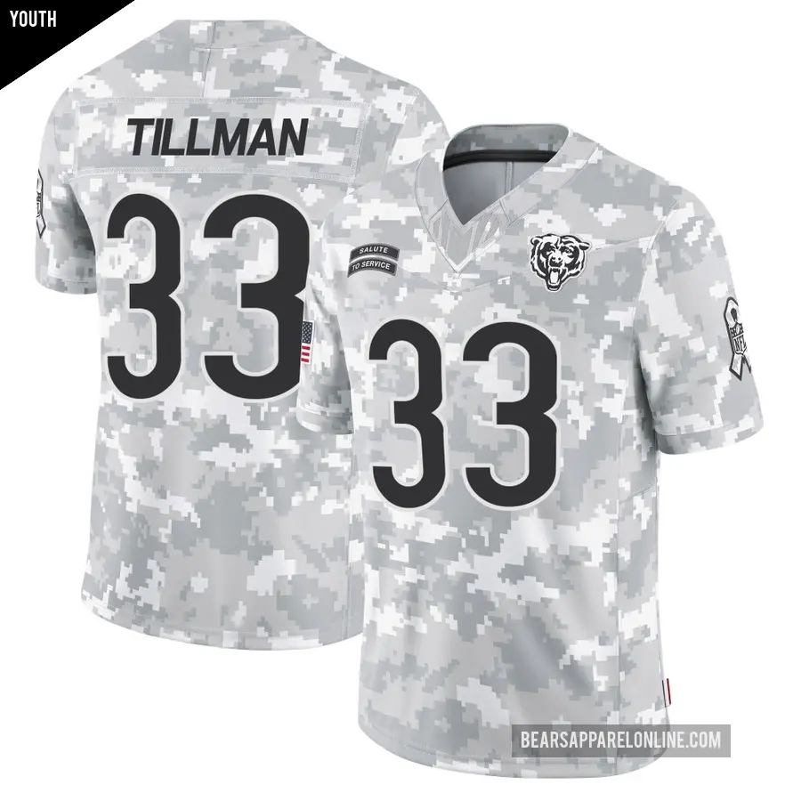 Youth Chicago Bears ＃33 Charles Tillman Arctic Camo Limited 2024 Salute to Service Jersey