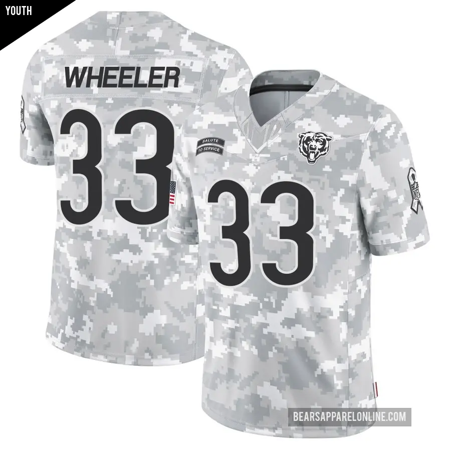 Youth Chicago Bears ＃33 Ian Wheeler Arctic Camo Limited 2024 Salute to Service Jersey
