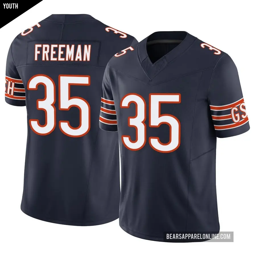 Youth Chicago Bears ＃35 Royce Freeman Navy Limited Vapor F.U.S.E. Jersey