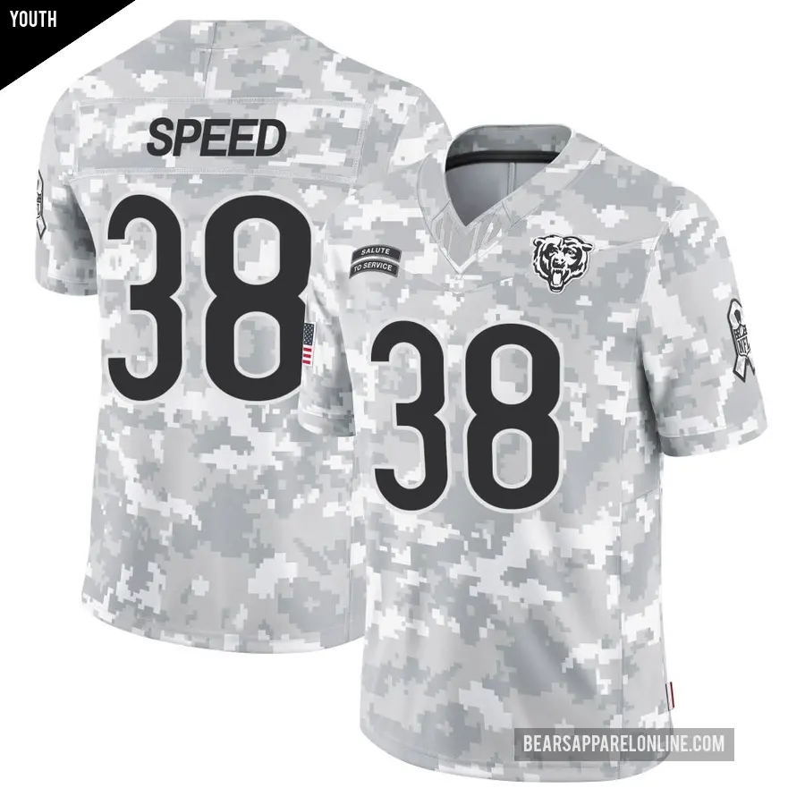 Youth Chicago Bears ＃38 Ameer Speed Arctic Camo Limited 2024 Salute to Service Jersey