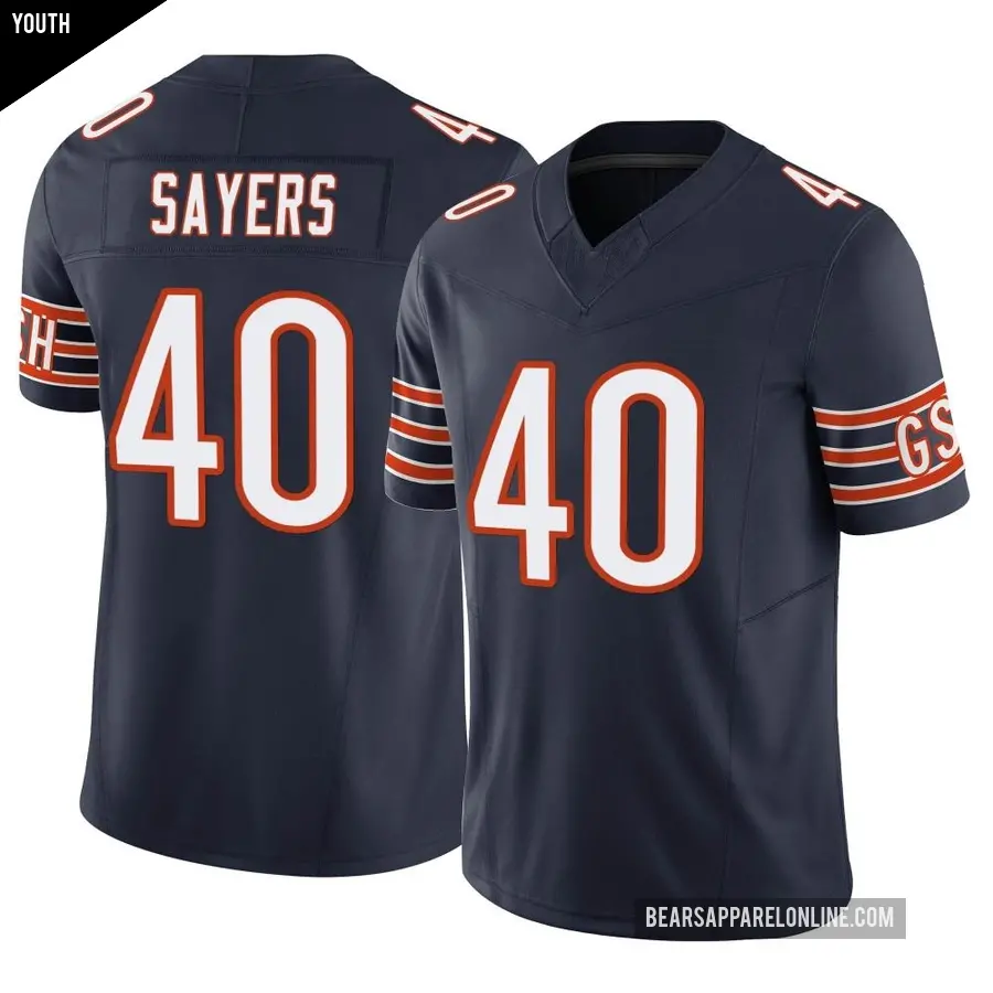 Youth Chicago Bears ＃40 Gale Sayers Navy Limited Vapor F.U.S.E. Jersey