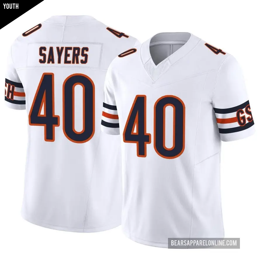 Youth Chicago Bears ＃40 Gale Sayers White Limited Vapor F.U.S.E. Jersey