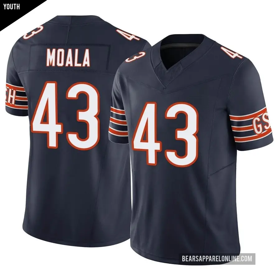 Youth Chicago Bears ＃43 Paul Moala Navy Limited Vapor F.U.S.E. Jersey