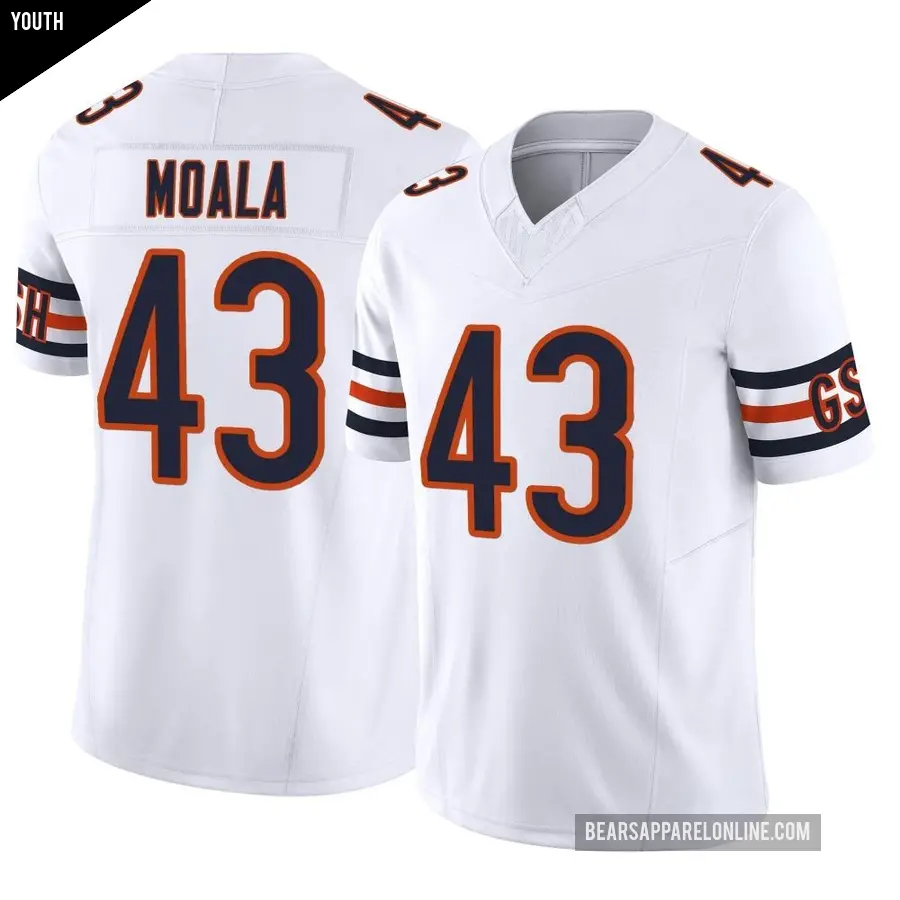 Youth Chicago Bears ＃43 Paul Moala White Limited Vapor F.U.S.E. Jersey