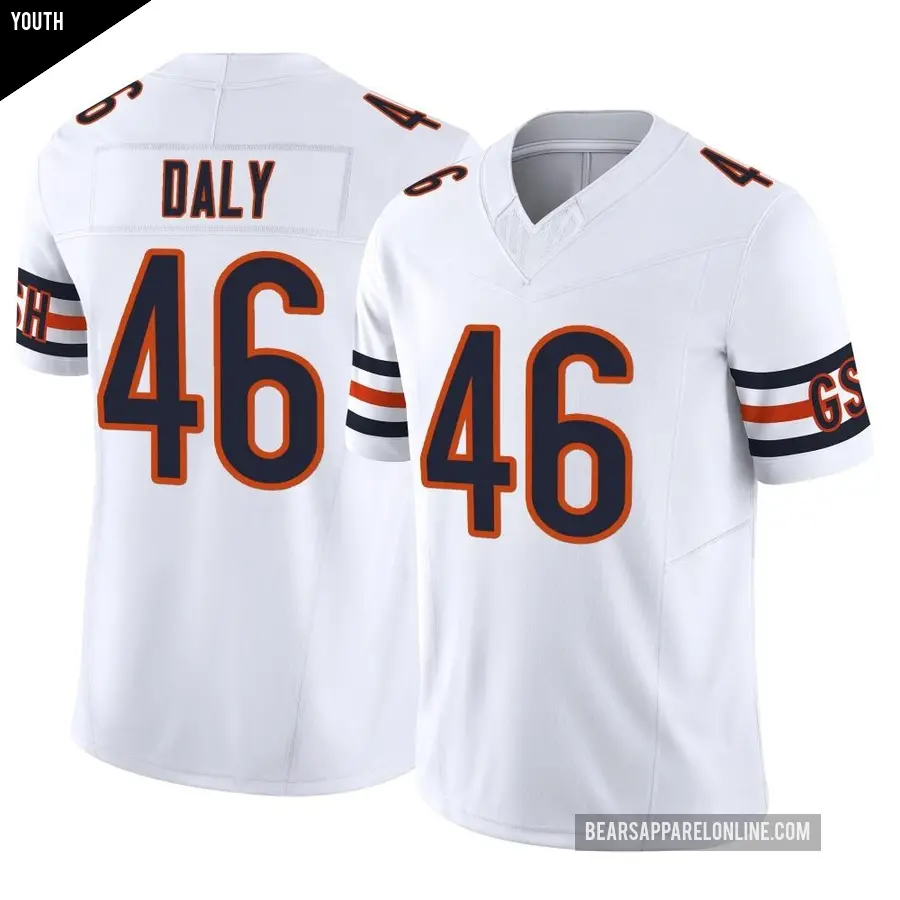 Youth Chicago Bears ＃46 Scott Daly White Limited Vapor F.U.S.E. Jersey
