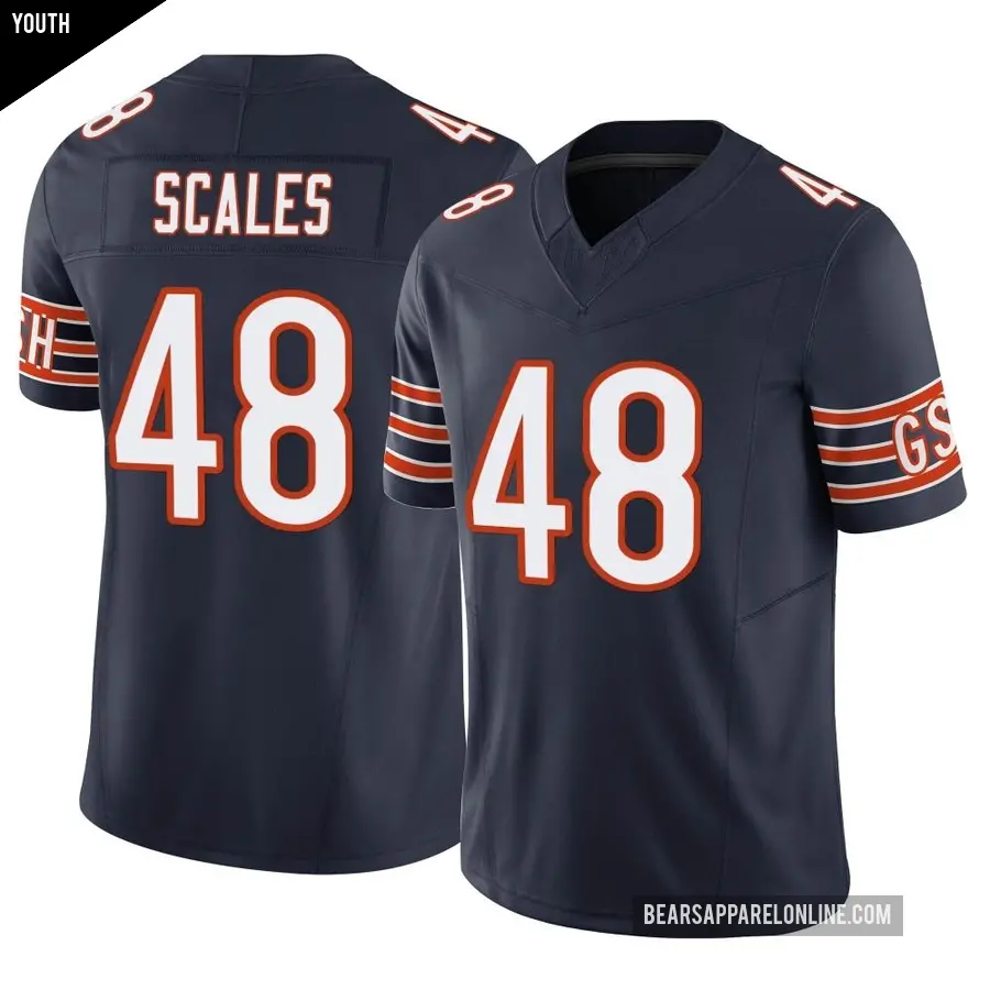 Youth Chicago Bears ＃48 Patrick Scales Navy Limited Vapor F.U.S.E. Jersey