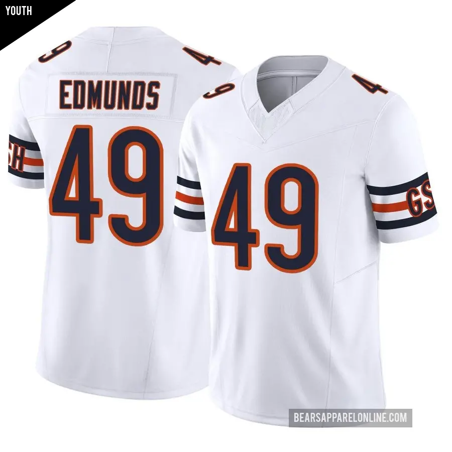 Youth Chicago Bears ＃49 Tremaine Edmunds White Limited Vapor F.U.S.E. Jersey
