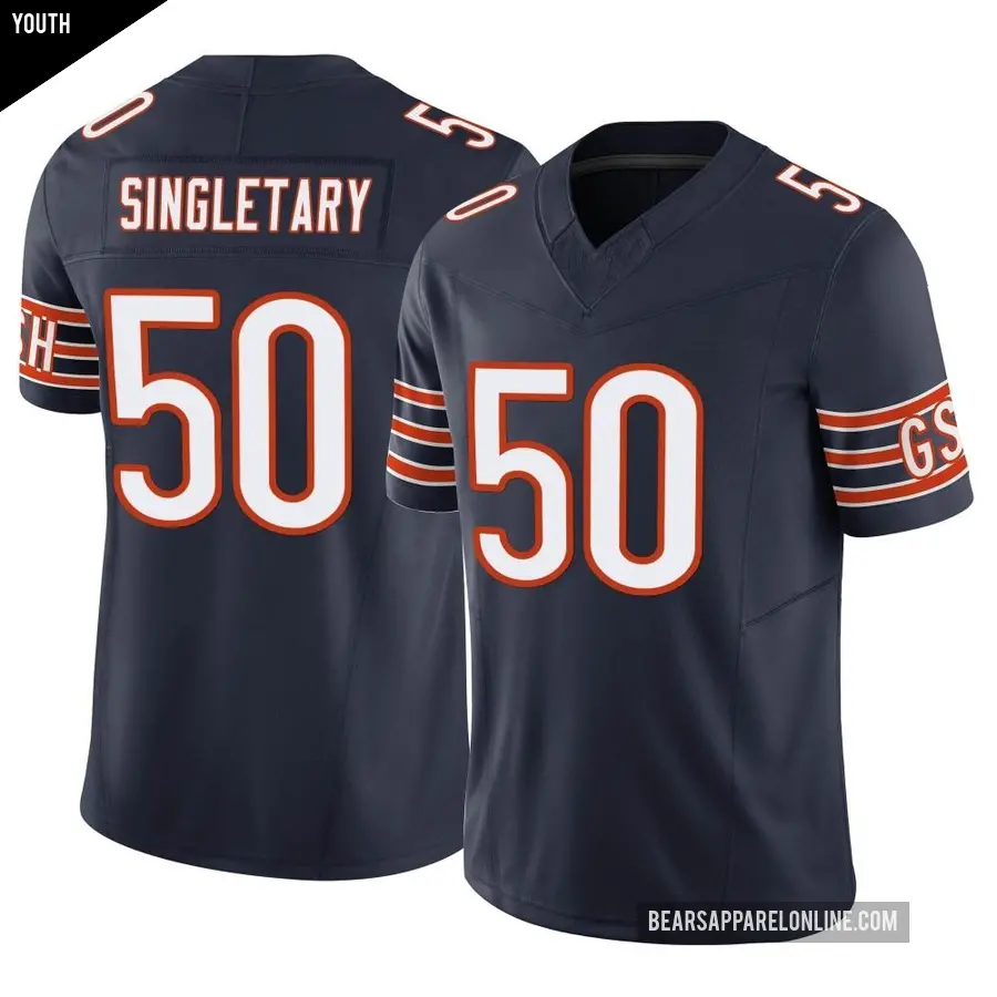 Youth Chicago Bears ＃50 Mike Singletary Navy Limited Vapor F.U.S.E. Jersey