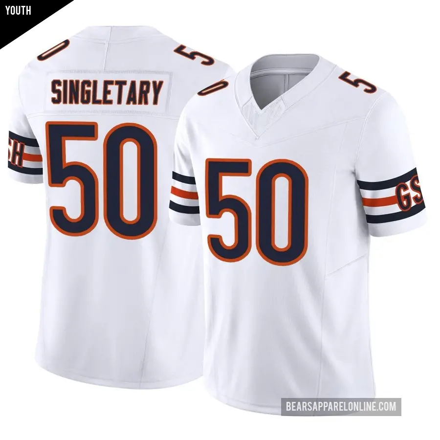 Youth Chicago Bears ＃50 Mike Singletary White Limited Vapor F.U.S.E. Jersey