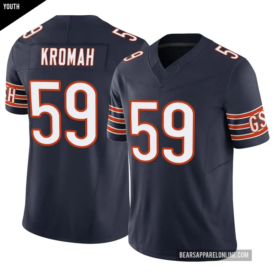 Youth Chicago Bears ＃59 Jamree Kromah Navy Limited Vapor F.U.S.E. Jersey