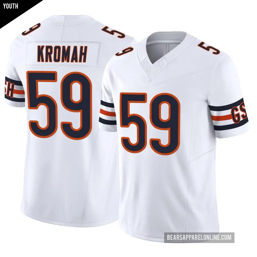 Youth Chicago Bears ＃59 Jamree Kromah White Limited Vapor F.U.S.E. Jersey