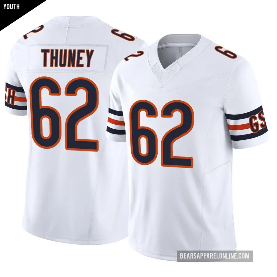 Youth Chicago Bears ＃62 Joe Thuney White Limited Vapor F.U.S.E. Jersey