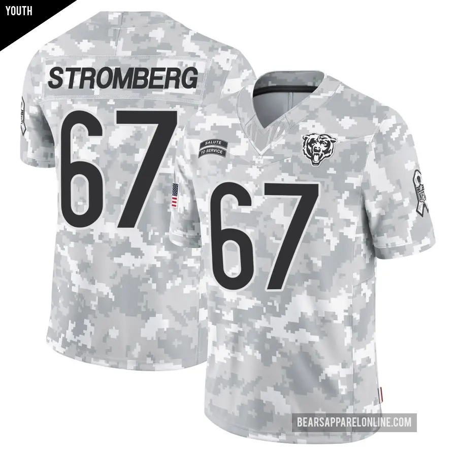 Youth Chicago Bears ＃67 Ricky Stromberg Arctic Camo Limited 2024 Salute to Service Jersey
