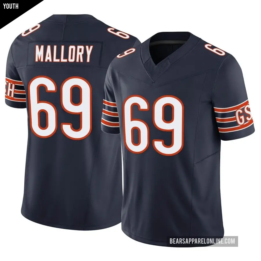 Youth Chicago Bears ＃69 Dashaun Mallory Navy Limited Vapor F.U.S.E. Jersey