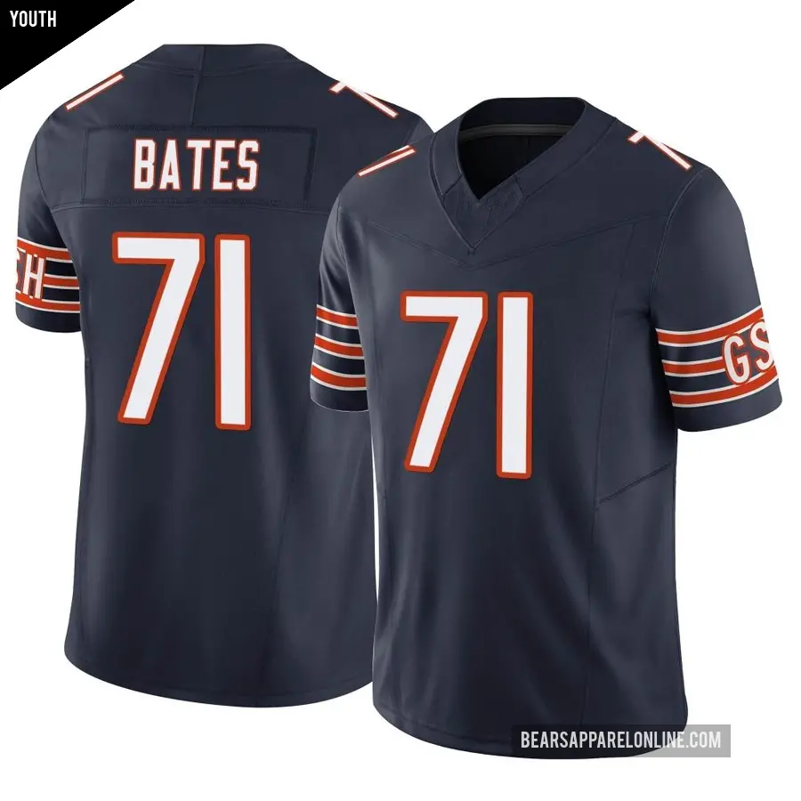 Youth Chicago Bears ＃71 Ryan Bates Navy Limited Vapor F.U.S.E. Jersey