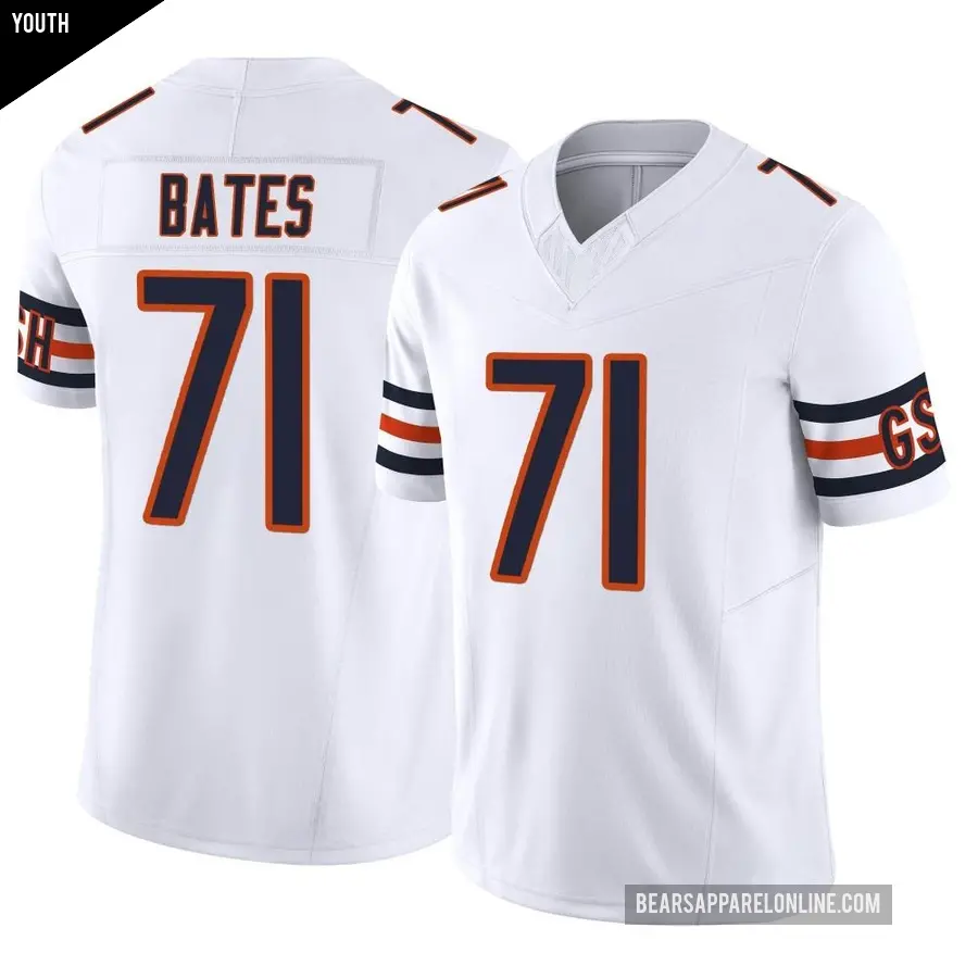 Youth Chicago Bears ＃71 Ryan Bates White Limited Vapor F.U.S.E. Jersey