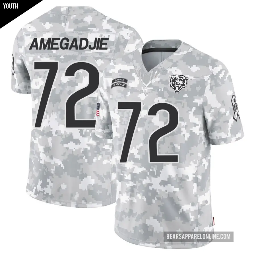 Youth Chicago Bears ＃72 Kiran Amegadjie Arctic Camo Limited 2024 Salute to Service Jersey