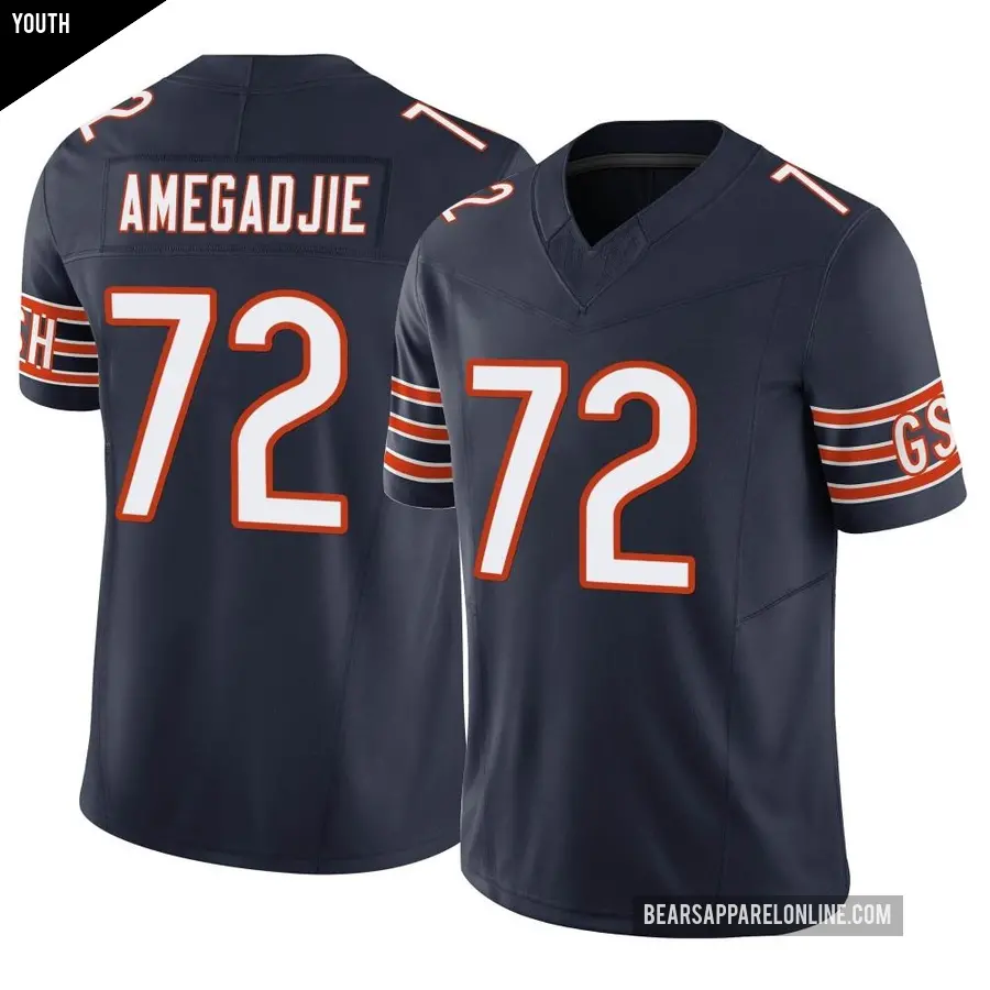 Youth Chicago Bears ＃72 Kiran Amegadjie Navy Limited Vapor F.U.S.E. Jersey