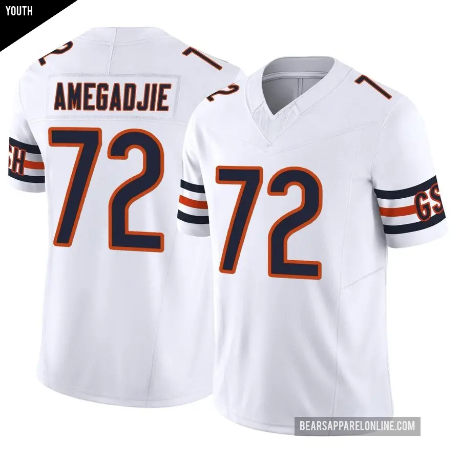 Youth Chicago Bears ＃72 Kiran Amegadjie White Limited Vapor F.U.S.E. Jersey