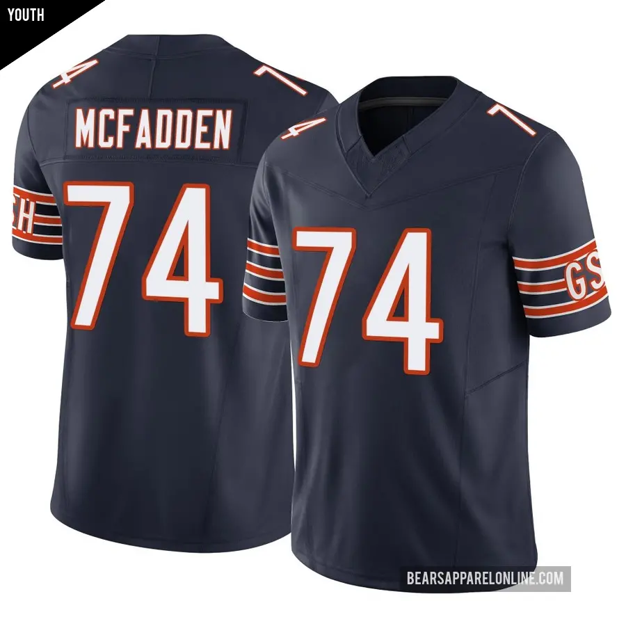 Youth Chicago Bears ＃74 Jordan McFadden Navy Limited Vapor F.U.S.E. Jersey