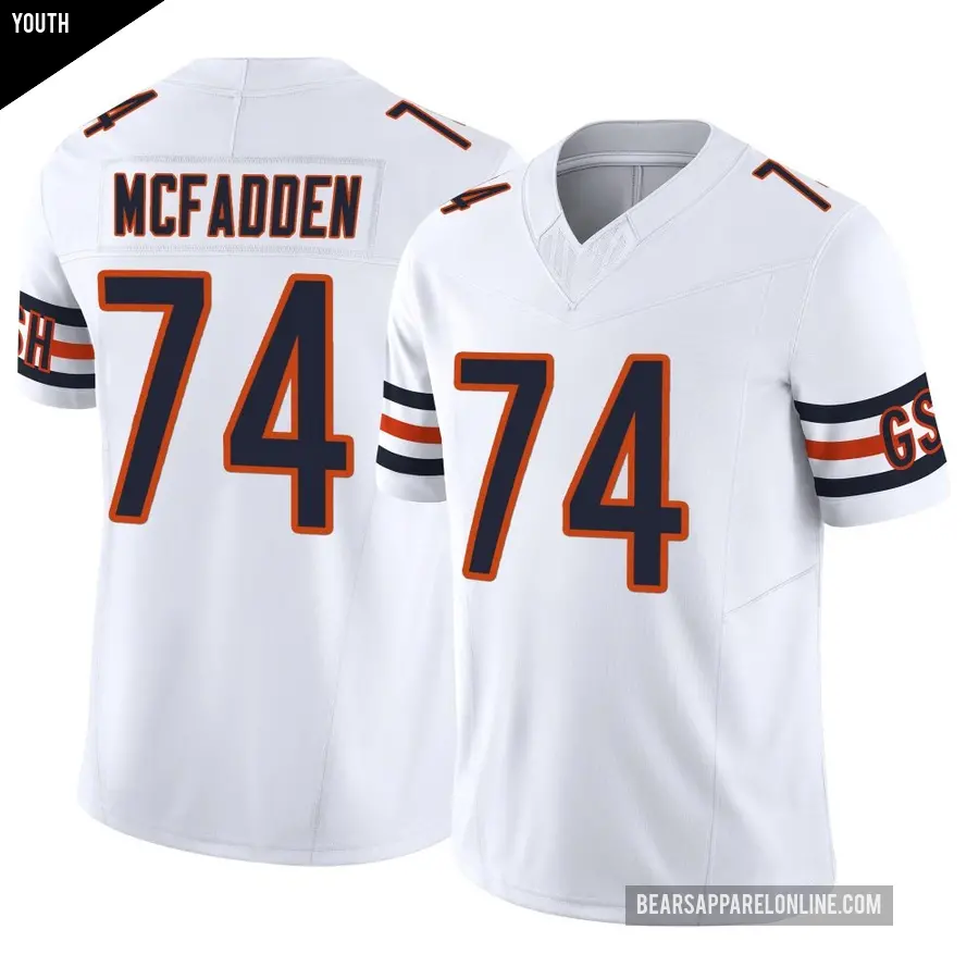 Youth Chicago Bears ＃74 Jordan McFadden White Limited Vapor F.U.S.E. Jersey