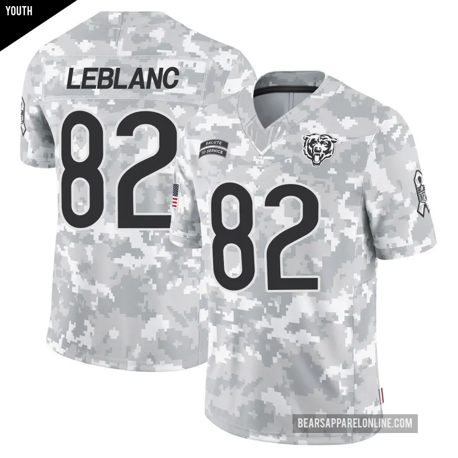 Youth Chicago Bears ＃82 Peter LeBlanc Arctic Camo Limited 2024 Salute to Service Jersey