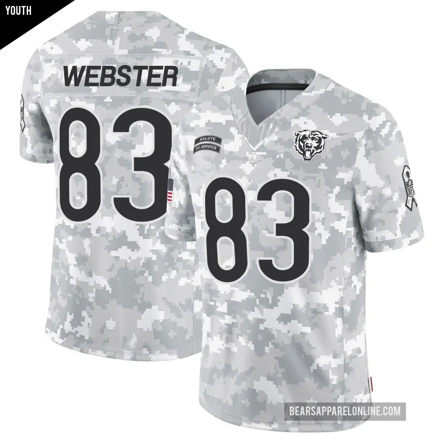 Youth Chicago Bears ＃83 Nsimba Webster Arctic Camo Limited 2024 Salute to Service Jersey