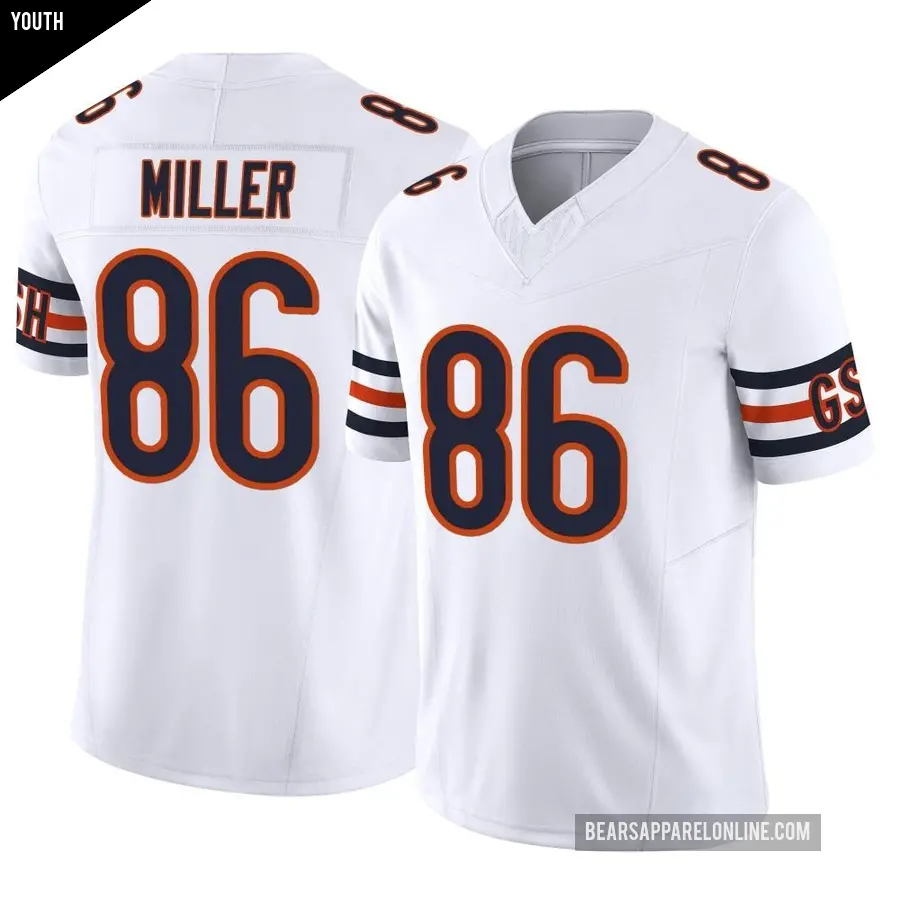Youth Chicago Bears ＃86 Zach Miller White Limited Vapor F.U.S.E. Jersey