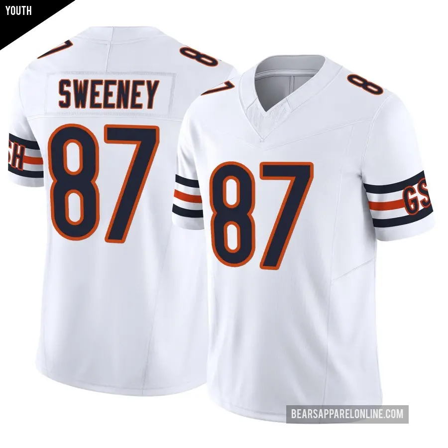 Youth Chicago Bears ＃87 Tommy Sweeney White Limited Vapor F.U.S.E. Jersey