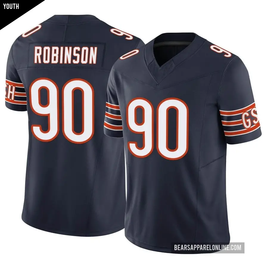 Youth Chicago Bears ＃90 Dominique Robinson Navy Limited Vapor F.U.S.E. Jersey